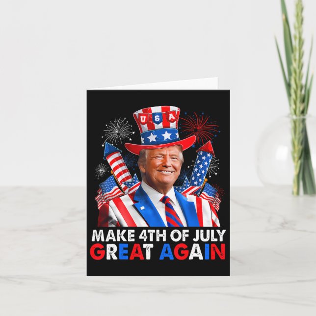 Carte Donald Trump Feu patriotique Faire 4 juillet G (Devant)