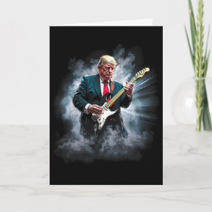 Carte Donald Trump jouant de la guitare électrique rock