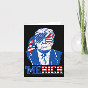 Carte Donald Trump Merica Trump Lunettes Drapeau Us 4 Ju