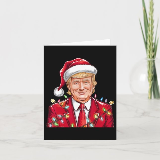 Carte Donald Trump Noël Funny Mega Santa Hat (Devant)