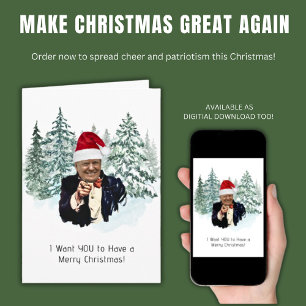 Carte Donald Trump Noël patriotique