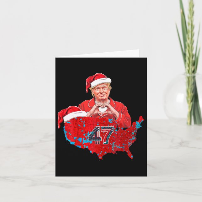 Carte Donald Trump Noël Rouge États-Unis Couverture Trum (Devant)