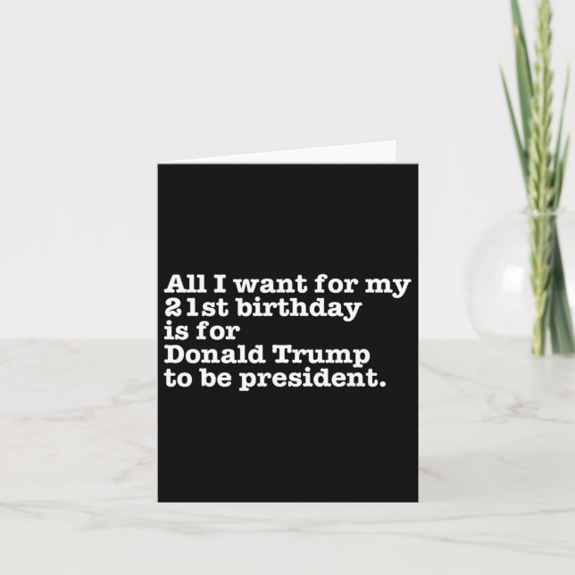 Carte Donald Trump Président Funny 21e anniversaire Gag  (Devant)