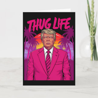 Carte Donald Trump Rétro Vintage Ambiance Rose Drôle d'A