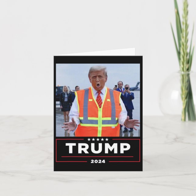 Carte Donald Trump Se Promène Dans Une Chemise De Camion (Devant)
