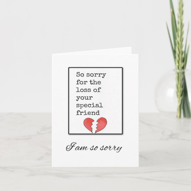 Carte Donc Désolé Pet Sympathy Card, Texte (Devant)