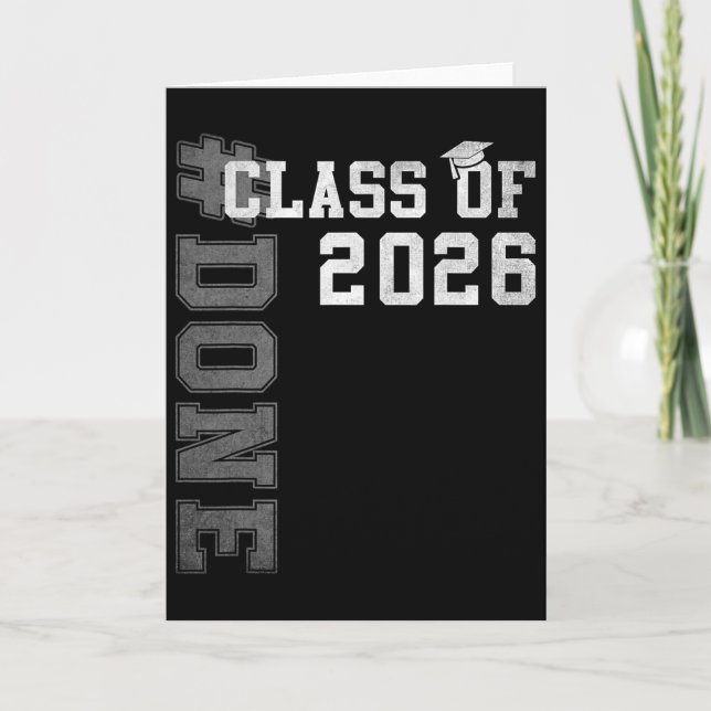 Carte #done Cl de 2026 Diplômé(e) Terminale 2026 Remise  (Devant)