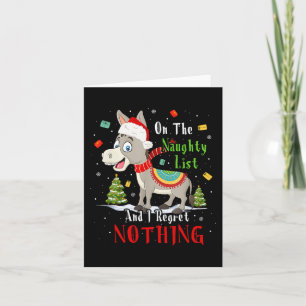 Carte Donkey Christmas Sur La Liste Des Méchants Et Je R