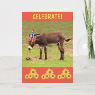 Carte Donkey fête un joyeux anniversaire