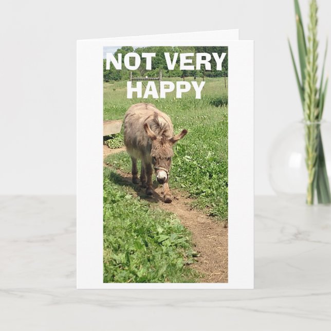 CARTE DONKEY PAS TRÈS HEUREUX SAD/BLEU - LA VIE SANS VOU (Devant)