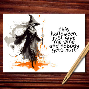 Carte Donne-Moi Juste Halloween Le Vin