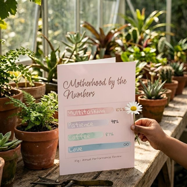 Carte Données subjectives | Fête des mères pliée en chif (Créateur téléchargé)