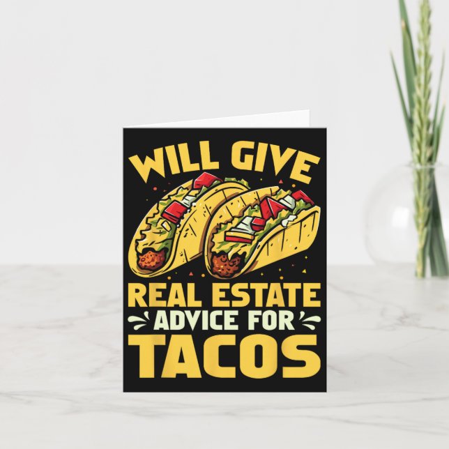 Carte Donnera Des Conseils Immobiliers Pour Tacos Funny (Devant)