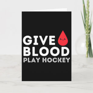 Carte Donnez du sang, jouez au hockey - Drôle de joueur