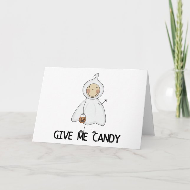 Carte Donnez-moi des t-shirts et des cadeaux Candy (Devant)