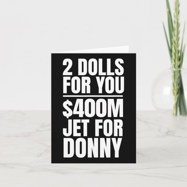Carte Donny 2 Poupées Pour Vous 400 Millions $ Jet Pour  (Devant)