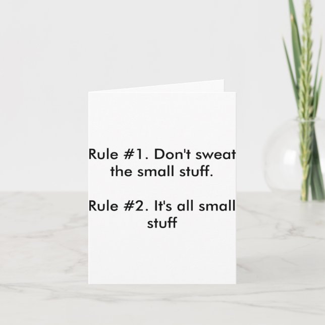 Carte Dont Sweat The Small Stuff  (Devant)
