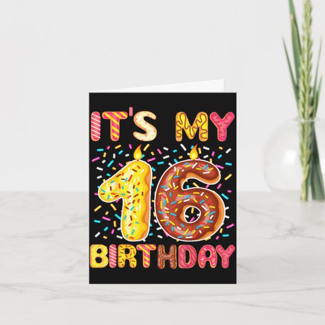 Carte donu sucré 16e anniversaire  (Devant)