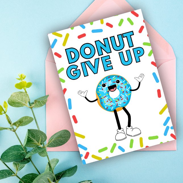 Carte Donut Abandonner Des Encouragements Drôle Épurés (Funny Food Pun Encouragement Greeting Card)