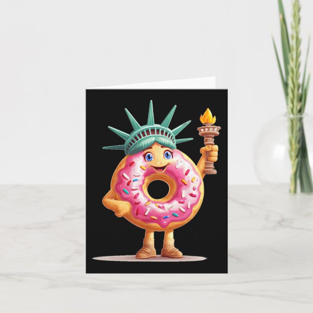 Carte Donut Incroyable Avec Statue De La Liberté Pour Le (Devant)