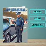 Carte Donut Joke Funny Police Anniversaire<br><div class="desc">Vous avez besoin d'une carte d'anniversaire unique pour votre ami de policier ? Cette grande carte est unique et colorée et présente une grande blague sur les policiers et les beignets. Il est suivi d'un message sincère. A l'intérieur nous avons écrit juste le bon message pour parler au moment ;...</div>