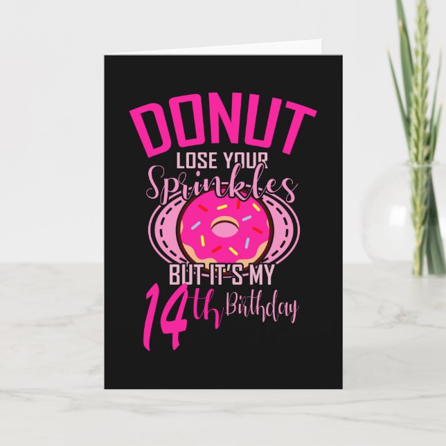 Carte DONUT PERDRE TES SPRINKLES 14 14e anniversaire fil (Devant)