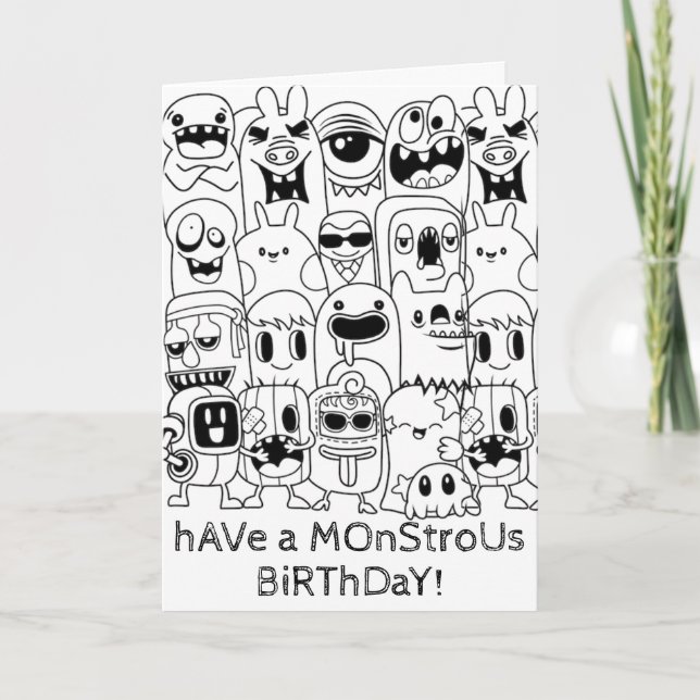 Carte Doodday Card - Monstral Birthday Card (Devant)