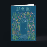 Carte Doodé couleur Merci Sweet Garden Door<br><div class="desc">Également disponible en téléchargement numérique pour envoyer rapidement des e-mails et économiser sur l'affranchissement. Dessin doux d'une porte d'entrée et d'un jardin pour remercier quelqu'un pour leur aide ou peut-être pour un beau cadeau de ménage! Cliquez sur "Personnaliser" ci-dessus pour modifier le texte à l'avant et à l'intérieur. Cliquez ensuite...</div>