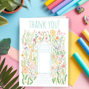 Carte Doodé couleur Merci Sweet Garden Door