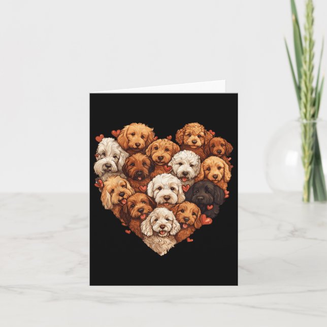 Carte Doodle Coeur mou Goldendoodle Amoureux des chiens  (Devant)