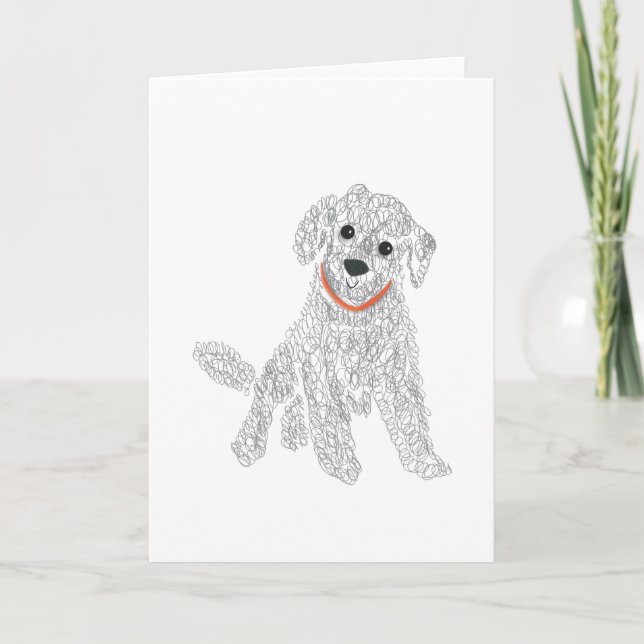 Carte Doodle de Labradoodle (Devant)
