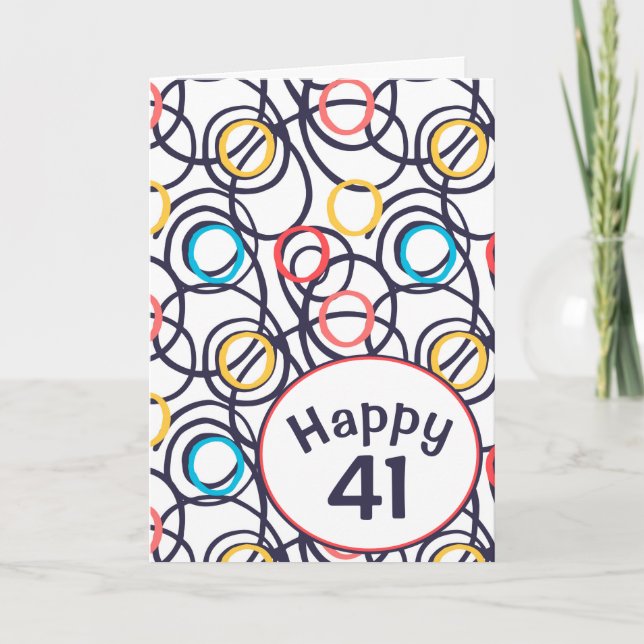 Carte Doodle funky pour 41e anniversaire  (Devant)