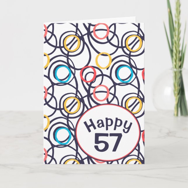 Carte Doodles funky pour 57e anniversaire (Devant)