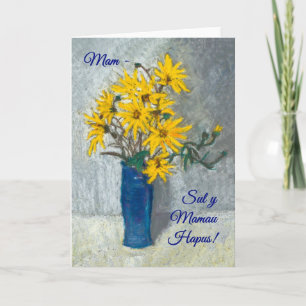Carte d'or de jour de mères de tournesols,