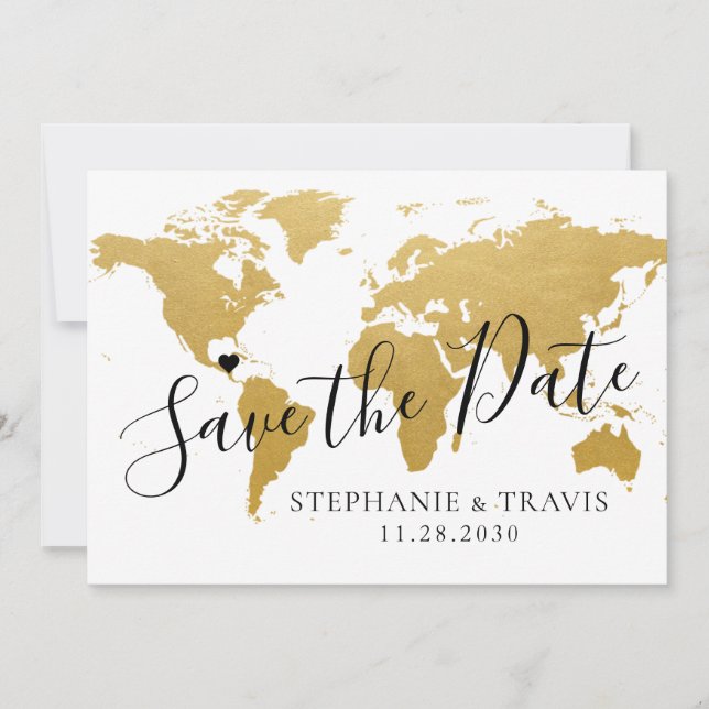 Carte d'or Mariage de destination Enregistrer la c (Devant)
