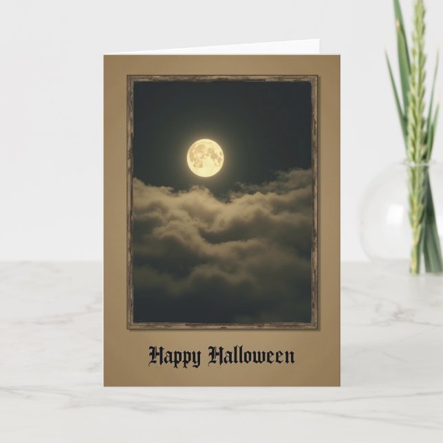 Carte d'orbite lumineuse de Halloween heureuse (Devant)