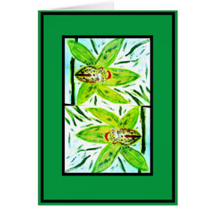 Carte d'orchidées Cymbidium Vert