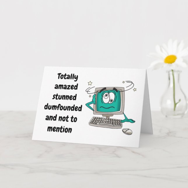 Carte d'ordinateur "50e" CONFUS D'ANNIVERSAIRE (Petite plante)