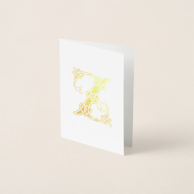 Carte Dorée 16e siècle Celtic Knot Capitale décorative Z (Devant)