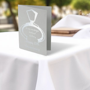Carte Dorée 25e anniversaire de mariage à mon mari