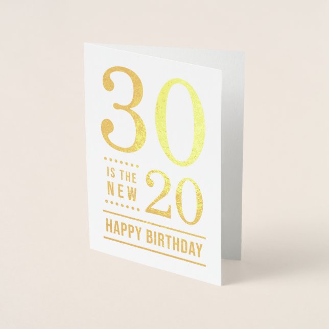 Carte Dorée 30e anniversaire 30 est le nouveau 20 (Devant)
