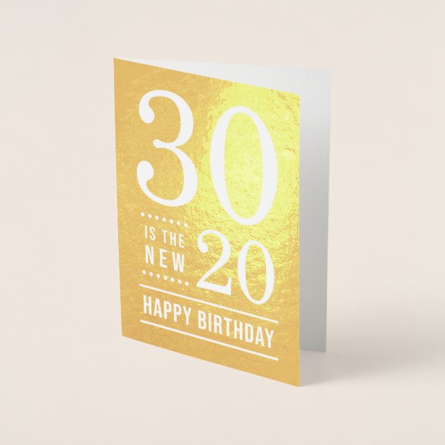 Carte Dorée 30e anniversaire 30 est le nouveau 20 (Devant)