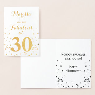 Carte Dorée 30e anniversaire Gold Foil à 30