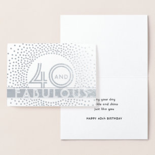 Carte Dorée 40 & Fabuleux Joyeux Quarantième Anniversaire Chic