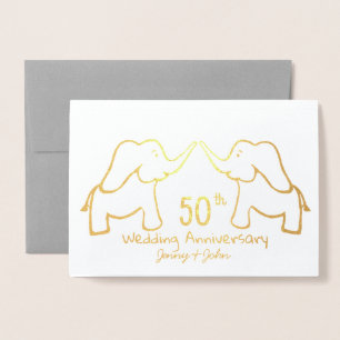 Carte Dorée 50ème ou tout éléphant du Mariage d'or