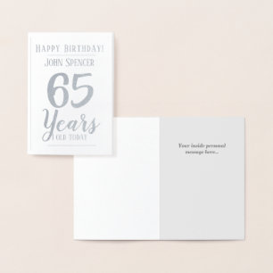 Carte Dorée 65 Ans. Design élégant.