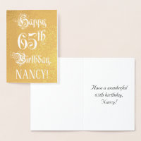 65th Birthday: Elegant, Ornate Script; Custom Name
