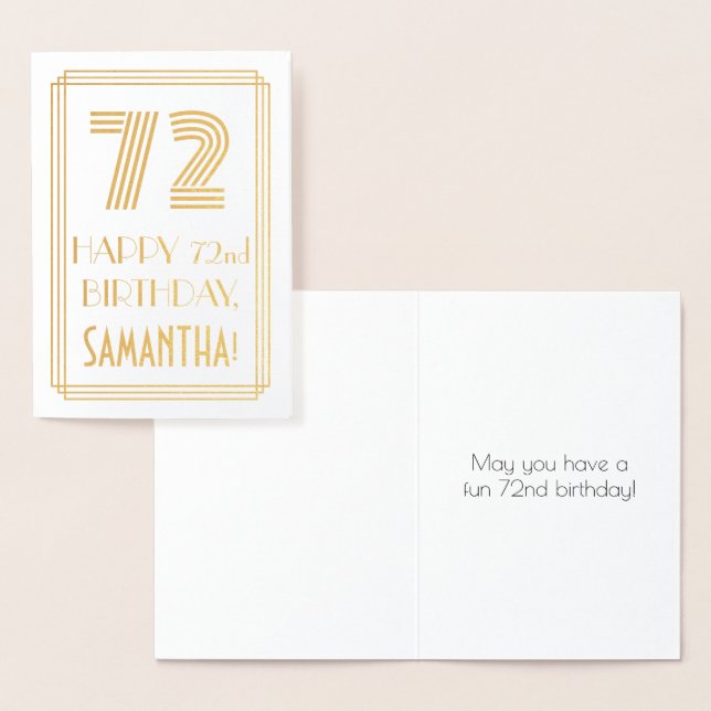 Carte Dorée 72e anniversaire - Apparence inspirée d'Art Déco " (Affichage)