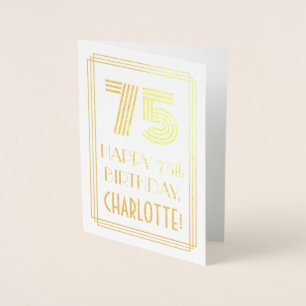 Carte Dorée 75e Anniversaire - Look inspiré de l'Art Déco "75"