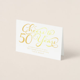 Carte Dorée À la santé de 50 Ans Personnalisé 50e Anniversaire